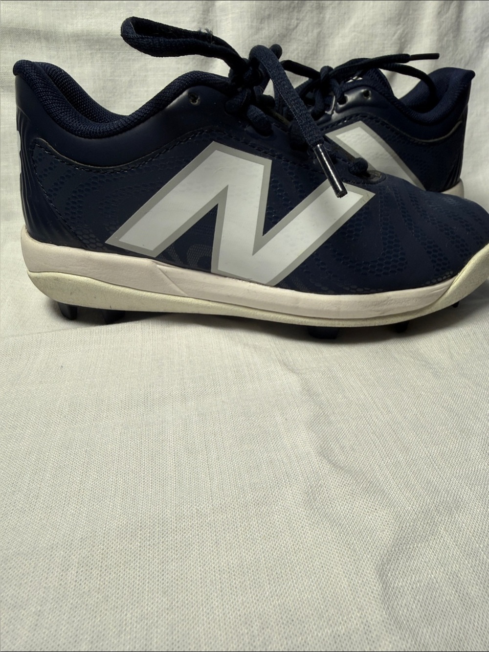 New Balance Kids Navy and White Cleated Sneakers